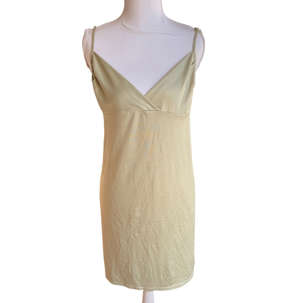 Victoria's Secret Sage Green V-Neck Chemise Nightgown Adjustable Straps‎ Lg VTG
